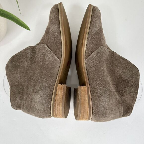 Blondo Verona Tan Suede Ankle Boots Slip On Waterproof Block Heel Women Size 7.5 - Picture 6 of 8